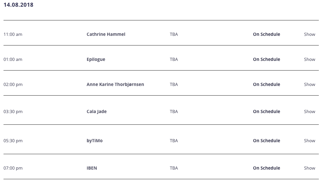 Program for oslo runway