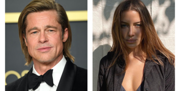 Brad Pitt sin modellkjæreste Nicole Poturalski på catwalken for Hugo Boss under Milan Fashion Week