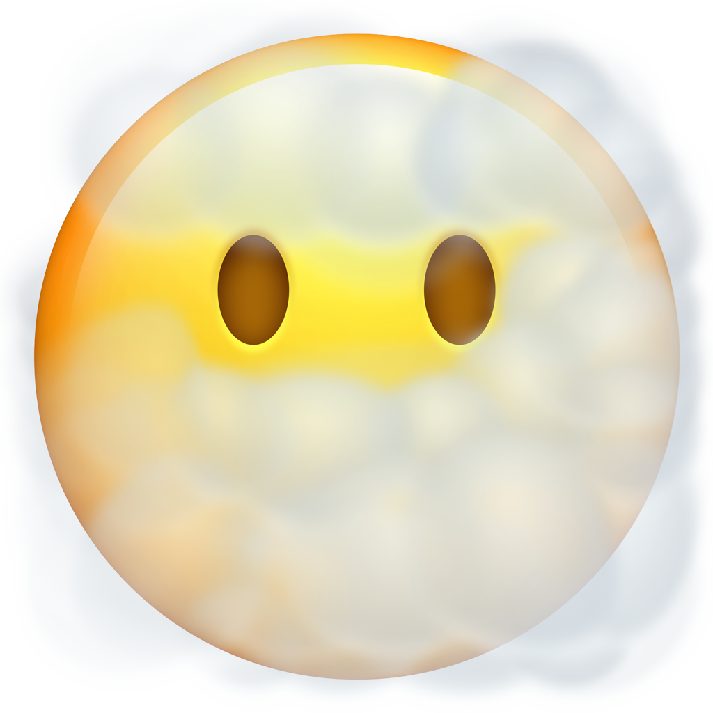 Et ansikt inne i en sky av røyk er blant årets nye emojis 