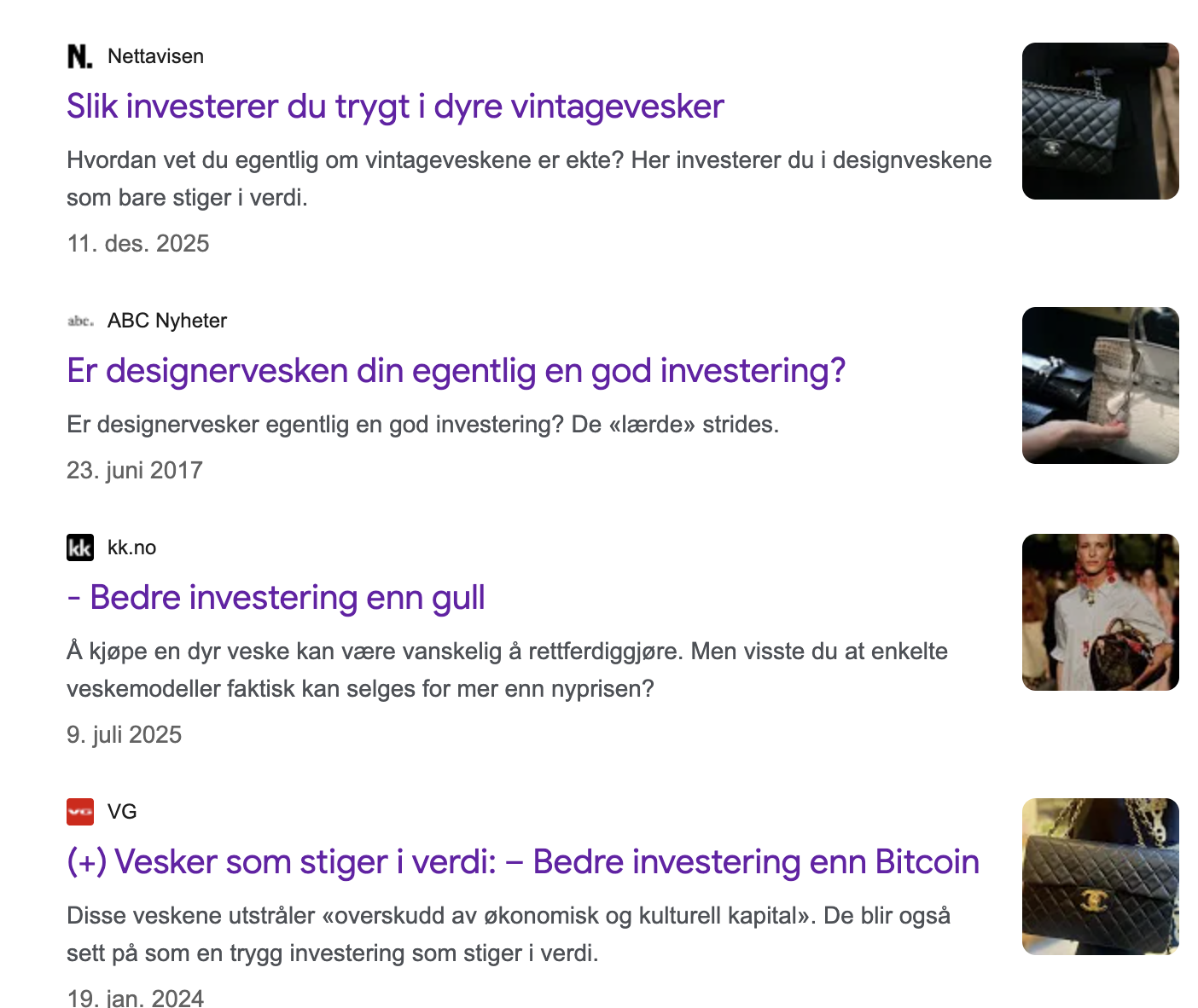 Hadde du investert i VG+ for to år siden, hadde du kanskje hatt en Birkin nå.